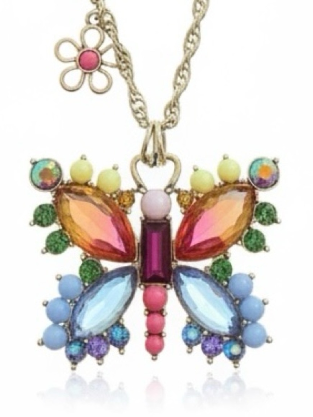 Betsey Johnson Multicolor Butterfly Necklace